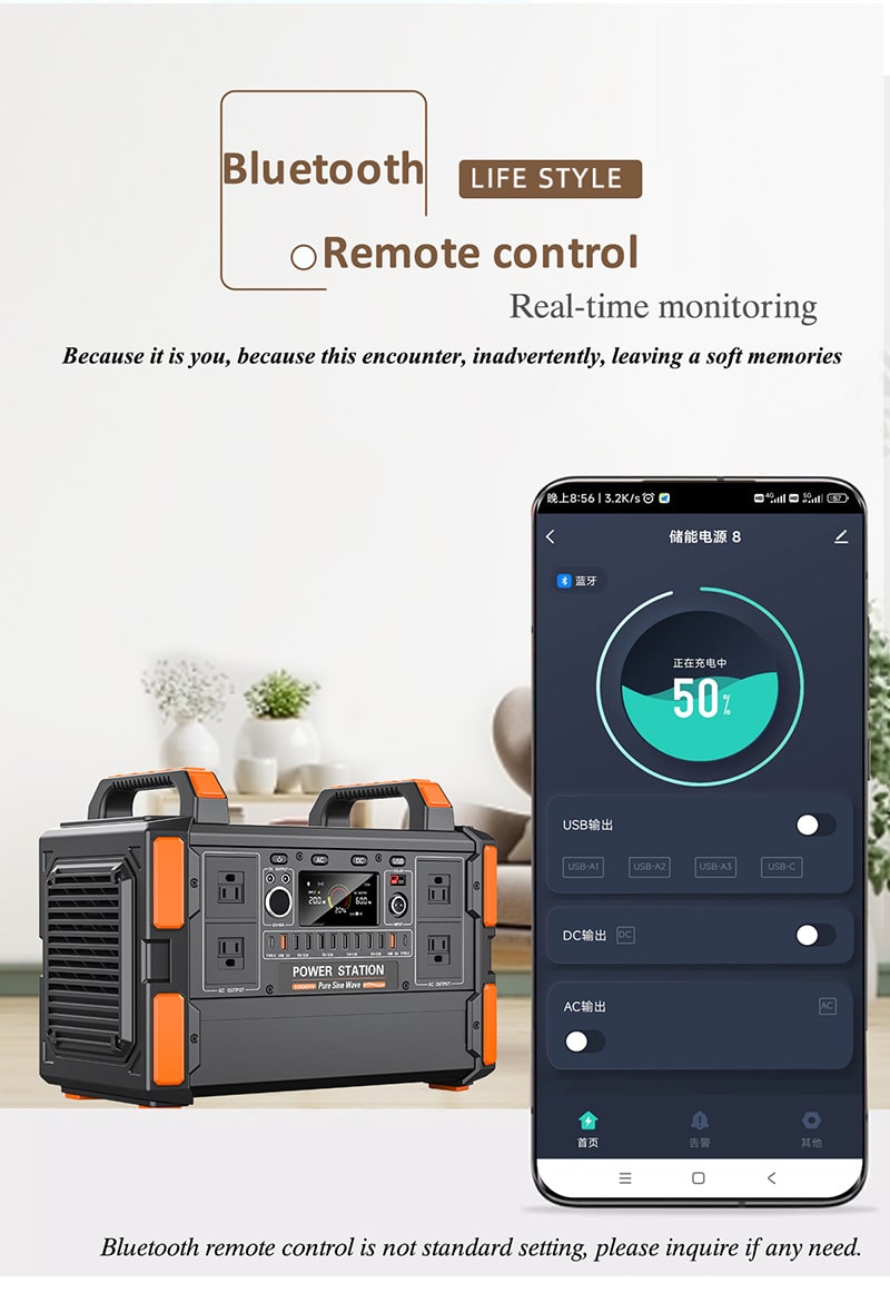 cheap portable power station 1200w bluetooth control