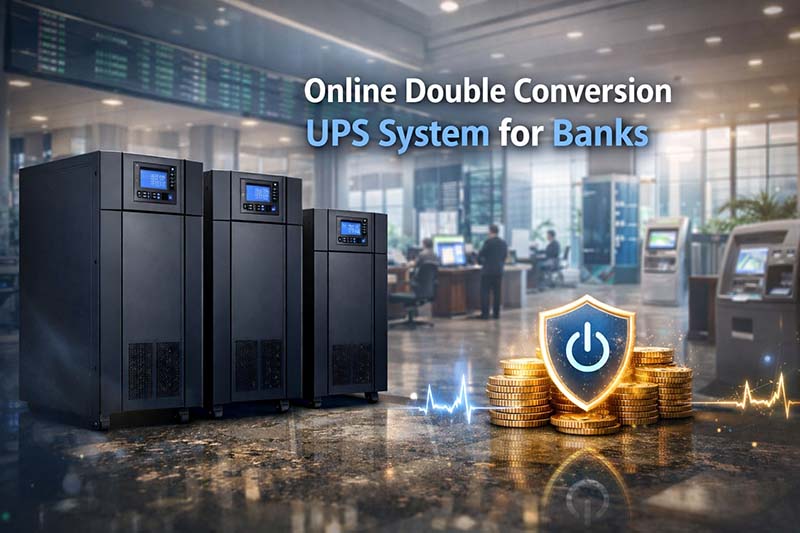 Online double conversion ups system for banks