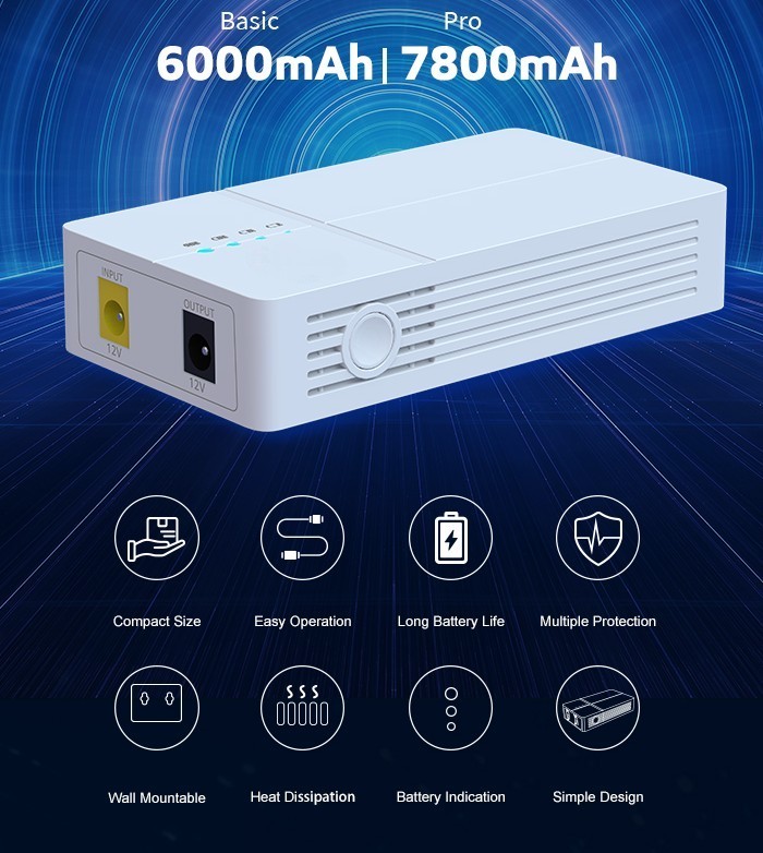 Premium 12V 7800mAh Mini UPS Battery Backup for Routers
