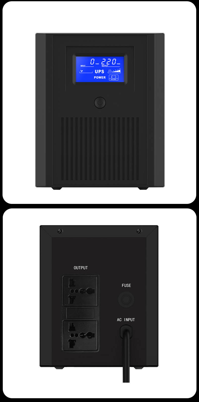 offline standby ups front back views